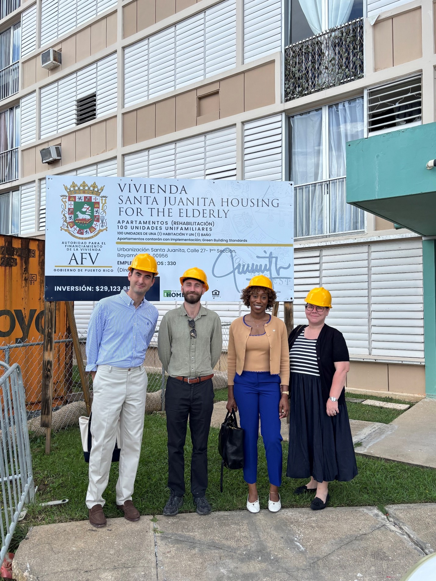 FHLBNY team in front of Santa Juanita's building 